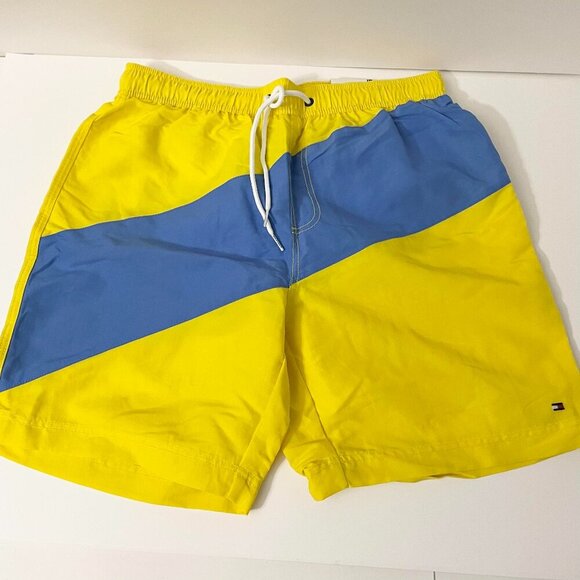 Tommy Hilfiger Yellow Swim Trunks Mens Size Medium - Picture 1 of 15